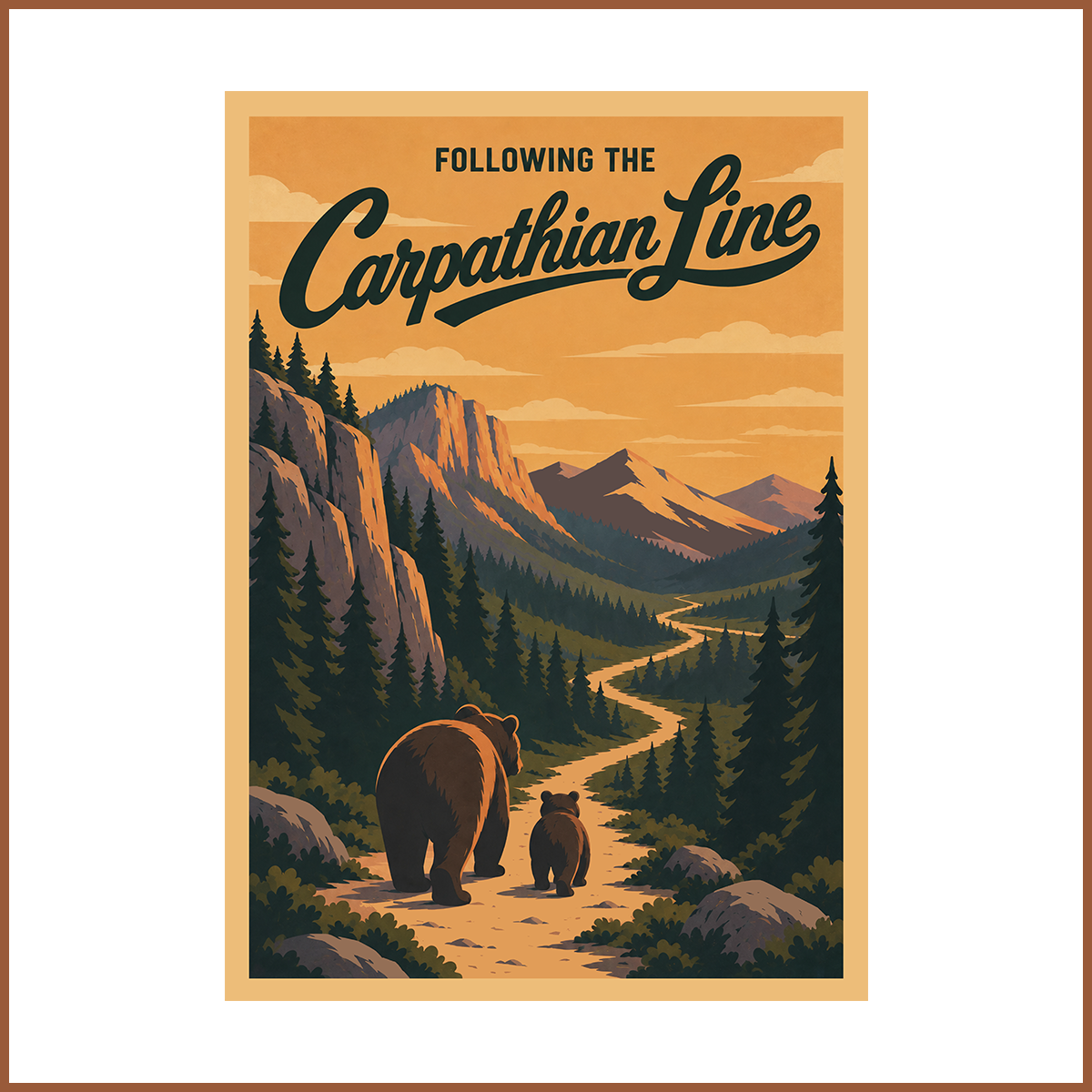 Poster Vintage - Follow the Carpathian Line